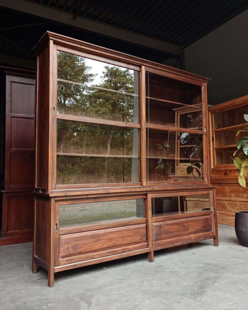 Antieke winkelkast | Winkelvitrine | Buffetkast #6631, Gebruikt, -, 200 cm of meer, -
