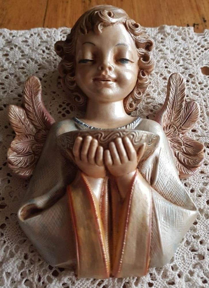 Vintage Fontanini engel, nr 166, goud tinten, KERST, -, -, Ophalen of Verzenden, Zo goed als nieuw