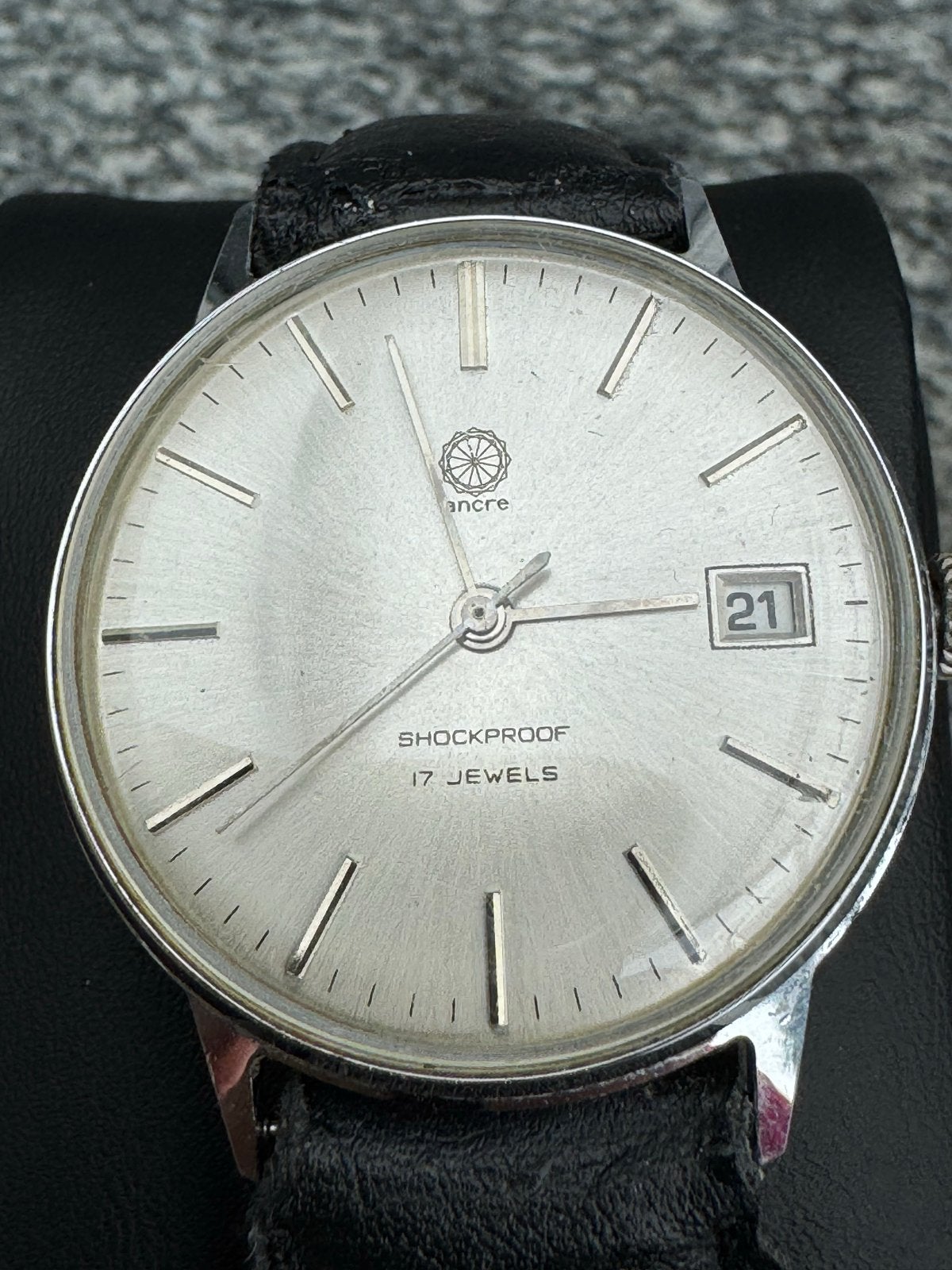 Ancre Shockproof 17 Jewels Polshorloge Top met datum, Ophalen of Verzenden