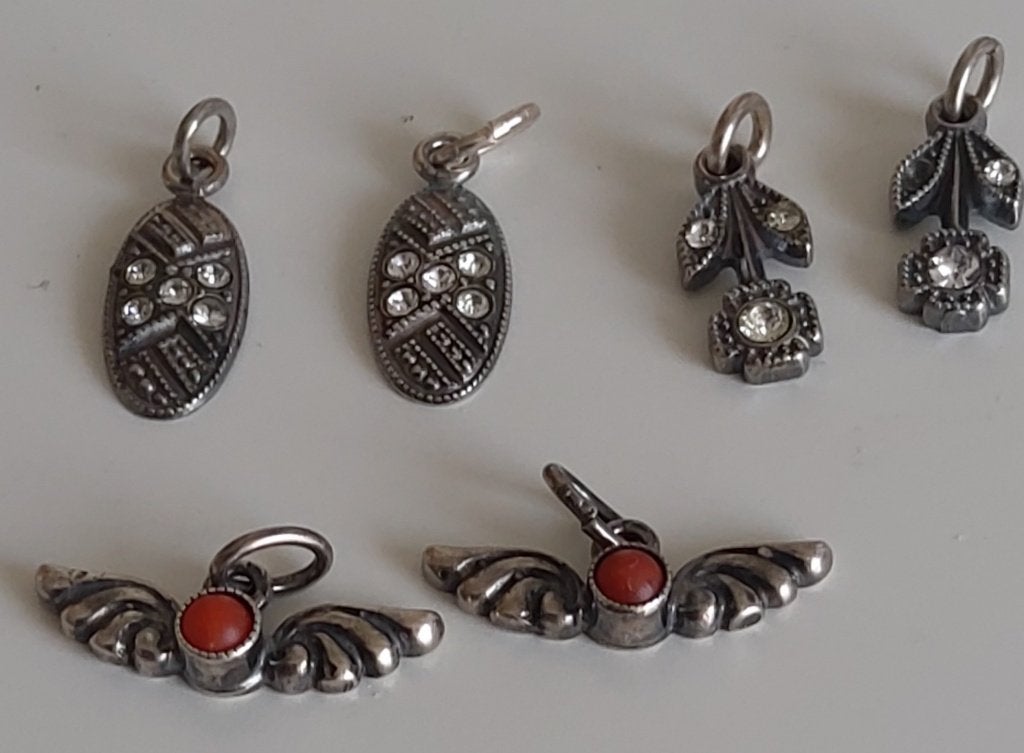 zilveren hangertjes voor oorbellen of ketting, Verzenden, Zilver, Hanger, Met edelsteen