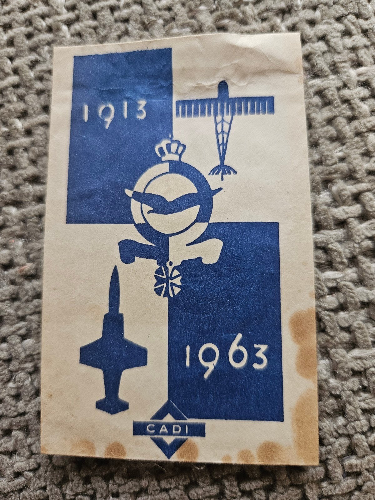 Luchtvaart 50 jaar 1913-1963 suikerzakje, Verzamelen, Ophalen of Verzenden, Landmacht, Nederland