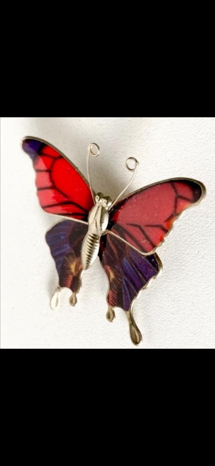 prachtige VINTAGE GEËMAILLEERDE ‘VLINDER-‘BROCHE, Overige materialen, 4 tot 7 cm, Overige kleuren, Ophalen of Verzenden
