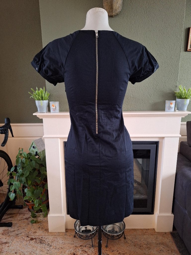 Ted Baker LBD little black dress zwarte jurk 1 S 36 jurkje, Verzenden, Zwart, Zo goed als nieuw, Knielengte