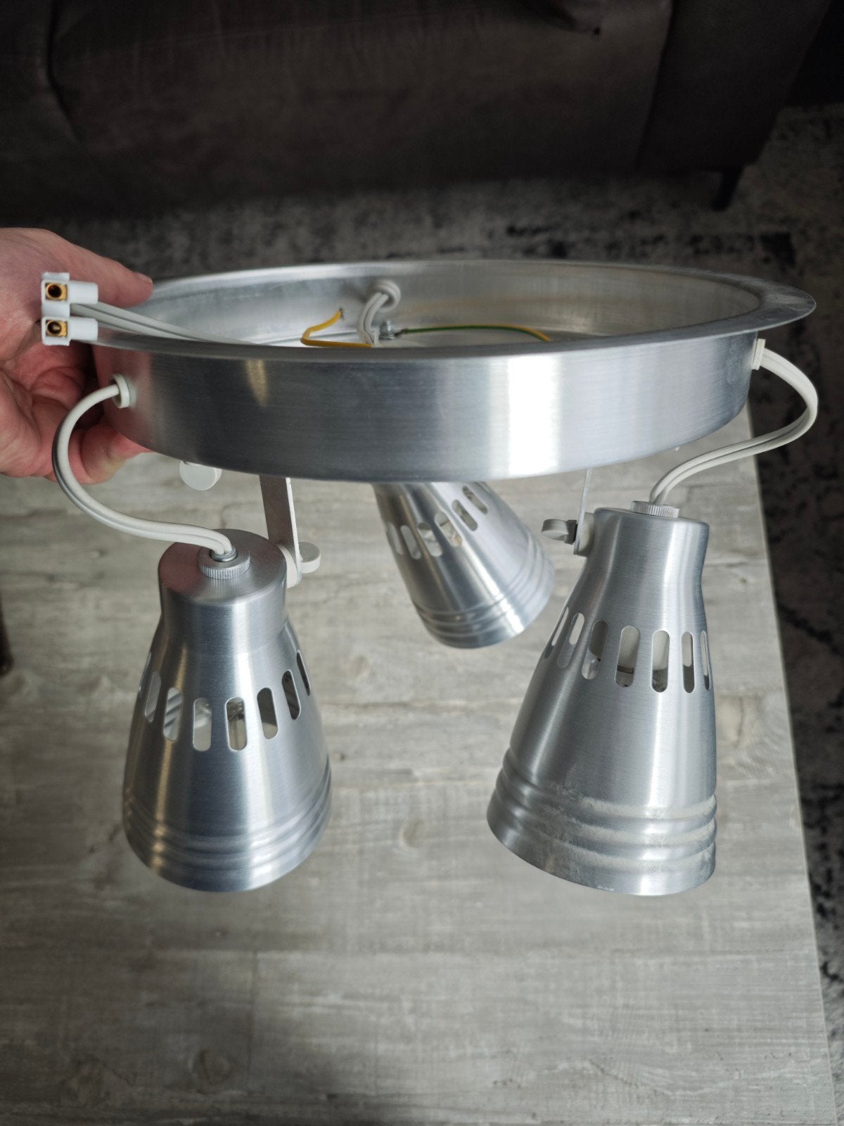 Ikea plafondlamp, Ophalen, Zilver, Inclusief lichtbron, E27 (groot)