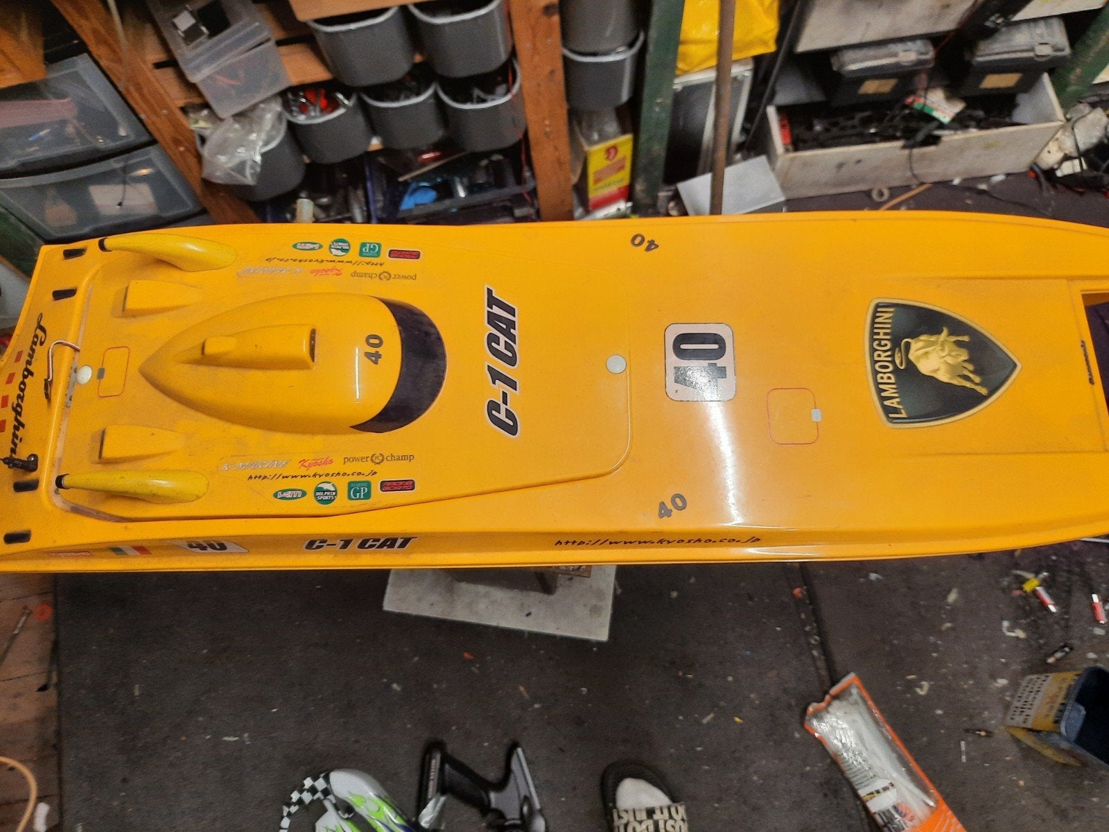 Snelle Kyosho Nitro Boot - Lamborghini C-1 CAT, Ophalen of Verzenden, Gebruikt