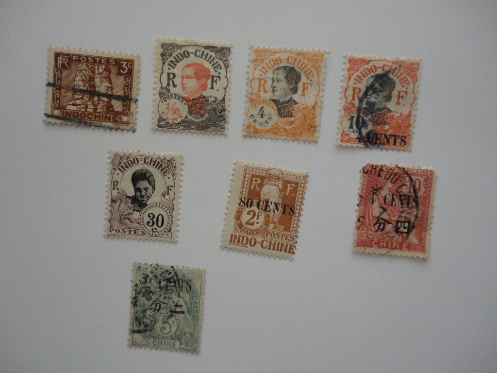 postzegels 9= indi-chine, Ophalen of Verzenden, Oost-Azië