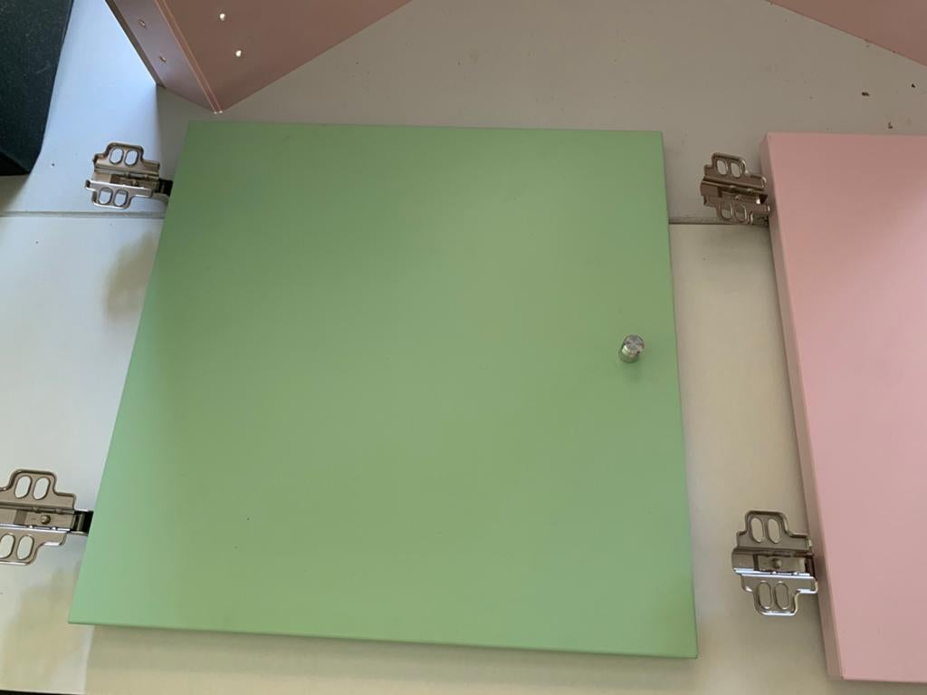 6 Kallax- deurtjes met inzet. groen en roze, Ophalen, Zo goed als nieuw