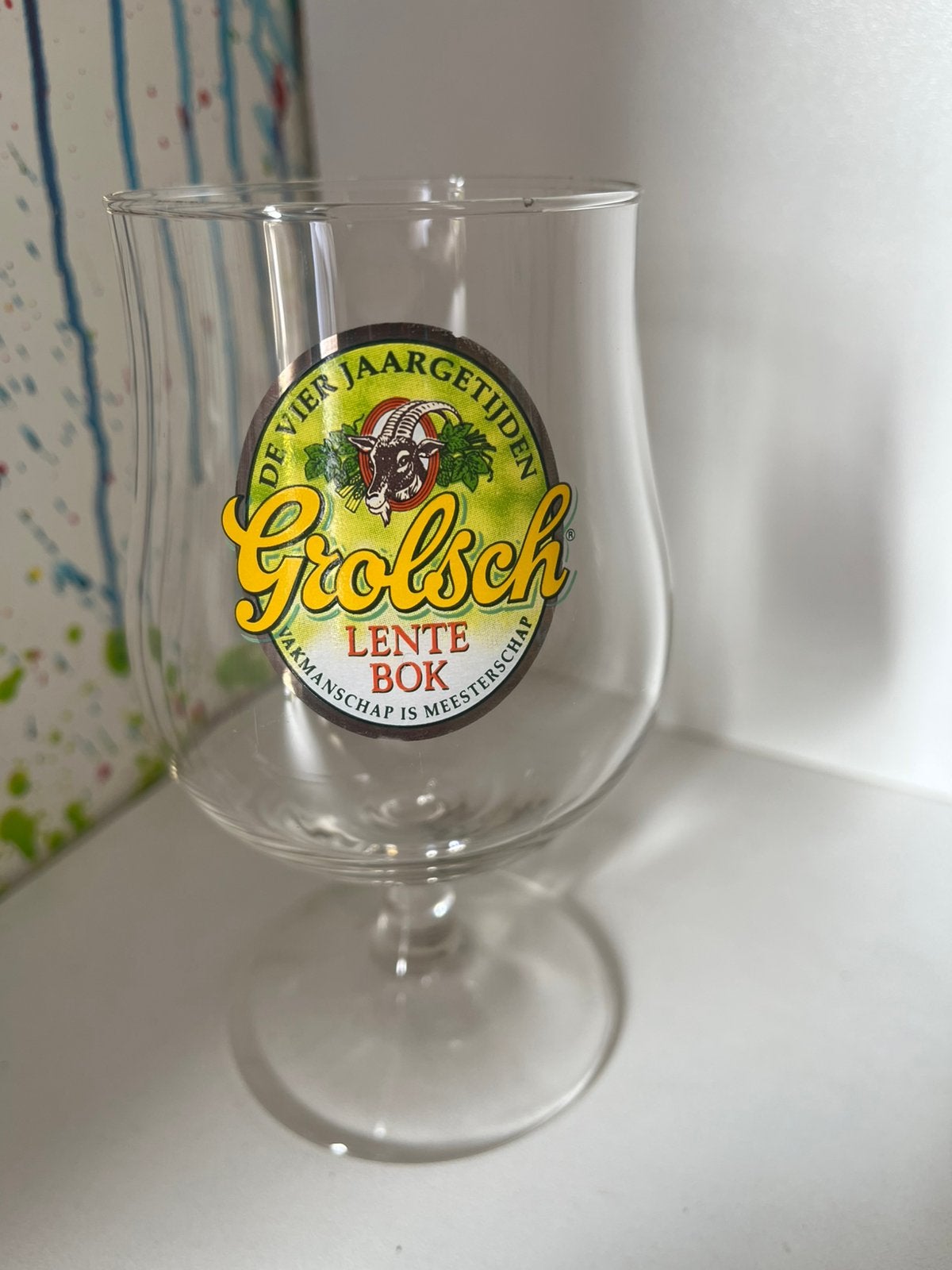 Grolsch lentebok bierglazen set van 4 glazen, Ophalen of Verzenden, Nieuw, Glas of Glazen, Grolsch