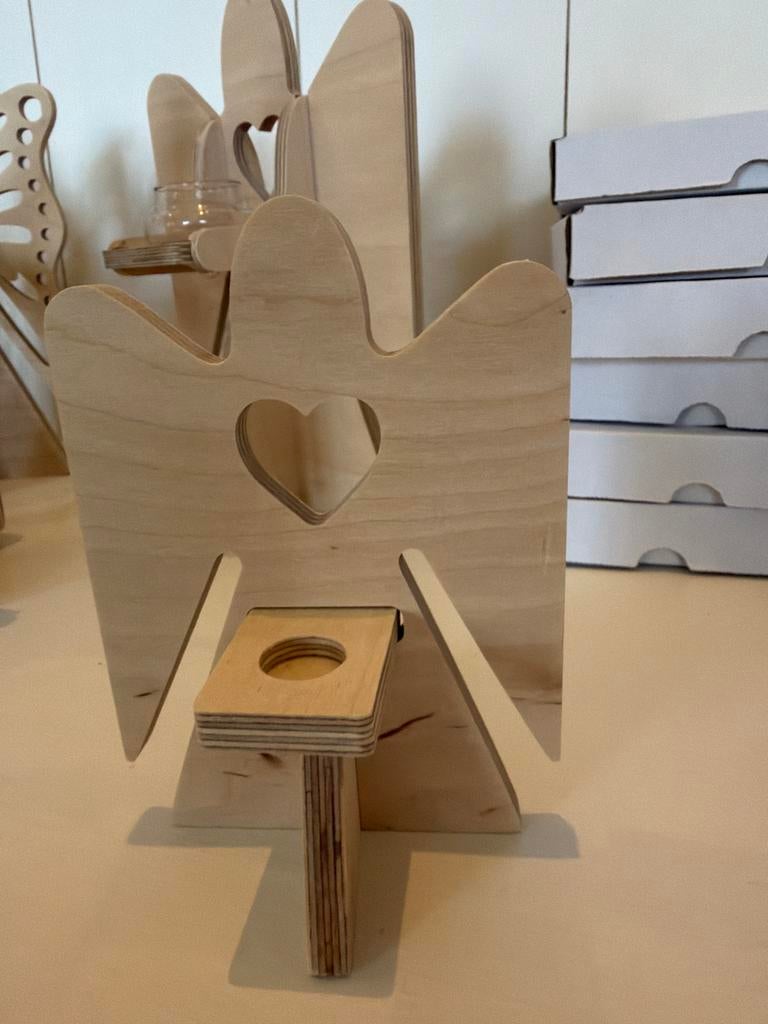 Houten Engeltjes met Plankje - Eigen Ontwerp & Handgemaakt, Hobby en Vrije tijd, Ophalen, Hout, Knutselwerk, Overige merken