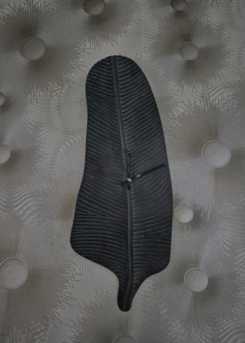 PTMD Dinter Black metalen wandklok blad design, Wandklok, Nieuw, Ophalen of Verzenden, Overige merken