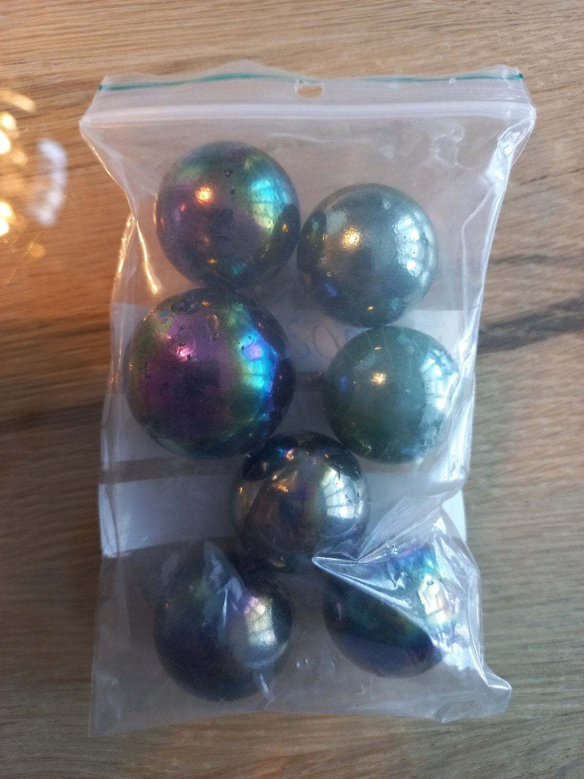 zakje met Vintage glazen knikkers donkere parel bonken, Ophalen of Verzenden, Gebruikt