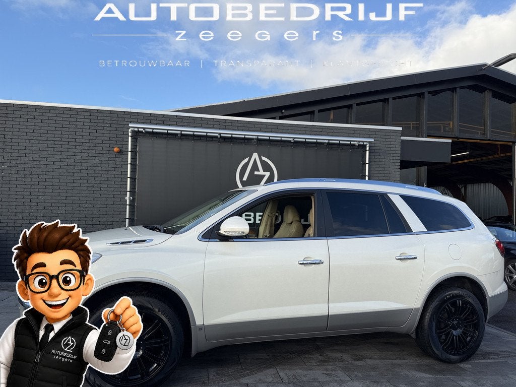 Buick Enclave 3.7 V6 *7Persoons* Automaat*Sport*leder*trehaa, Auto's, Automaat, Gebruikt, Wit, Bedrijf