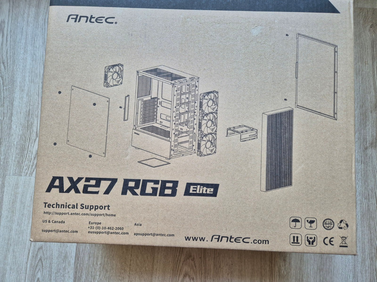Antec AX27 RGB Elite Behuizing, Computers en Software, Ophalen, Nieuw