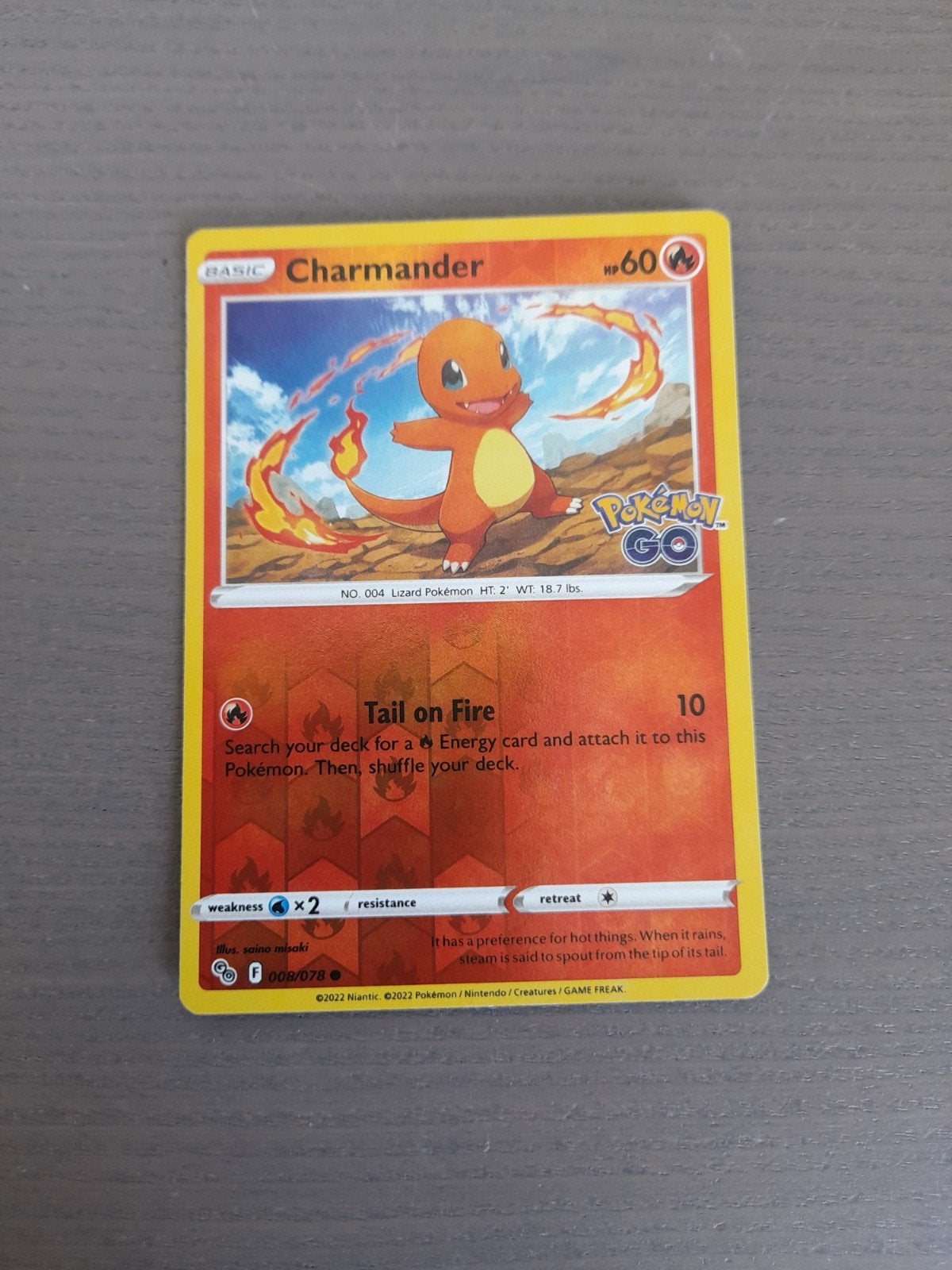 pokemon go 008/078 charmander reverse, Ophalen of Verzenden, Gebruikt, Losse kaart, Foil