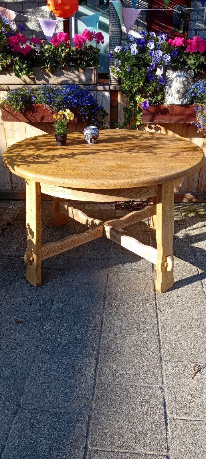 gratis ronde uitschuifbare eiken eettafel, Ophalen, Gebruikt, Rond, 100 tot 150 cm