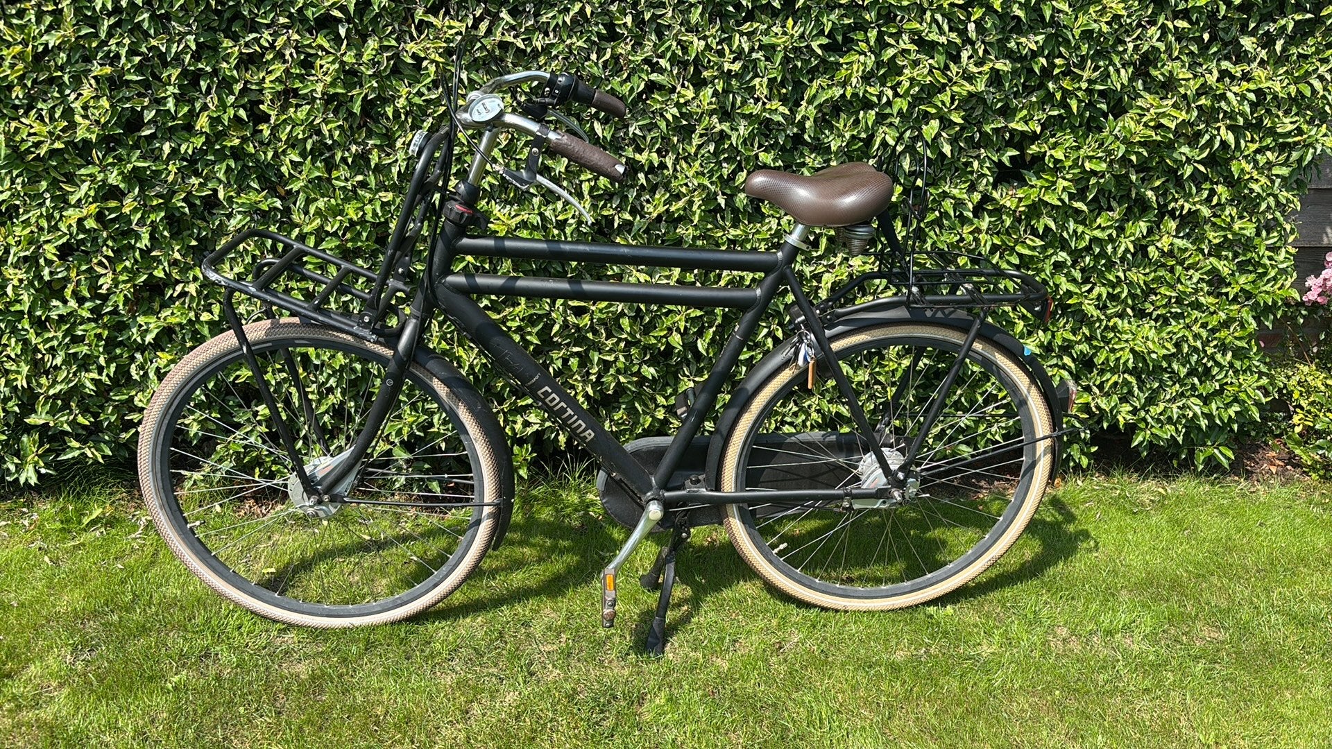 Cortina heren fiets met tasdrager, Gebruikt, Versnellingen, 57 tot 61 cm, Schijfrem