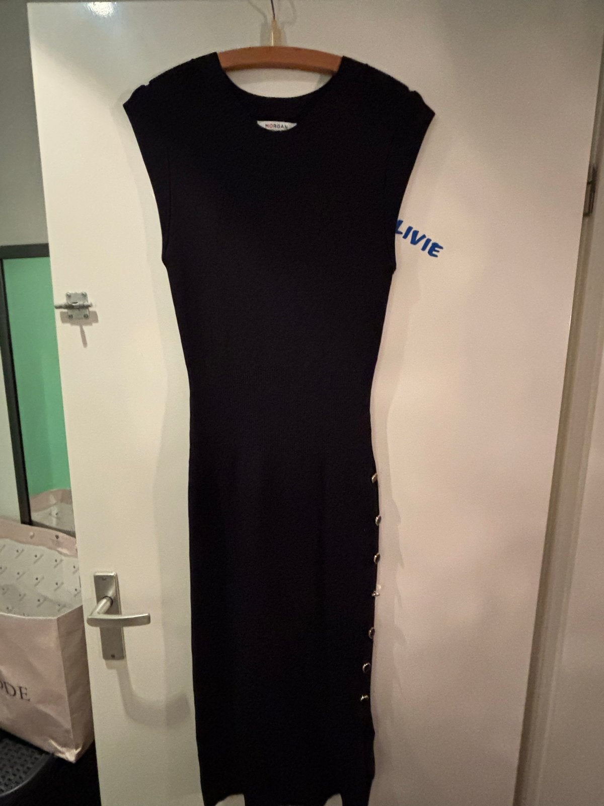 Morgan donkerblauwe jurk met gouden knopen, maat L, Kleding | Dames, Blauw, Maat 42/44 (L), Ophalen of Verzenden, Zo goed als nieuw