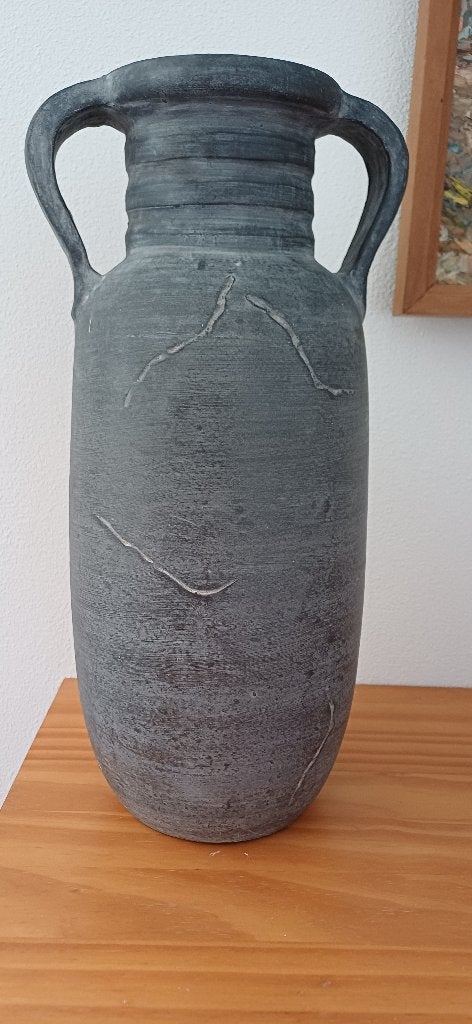 Grote zware romeinse beton look vaas., Ophalen, Zo goed als nieuw, Overige kleuren, Steen/keramiek