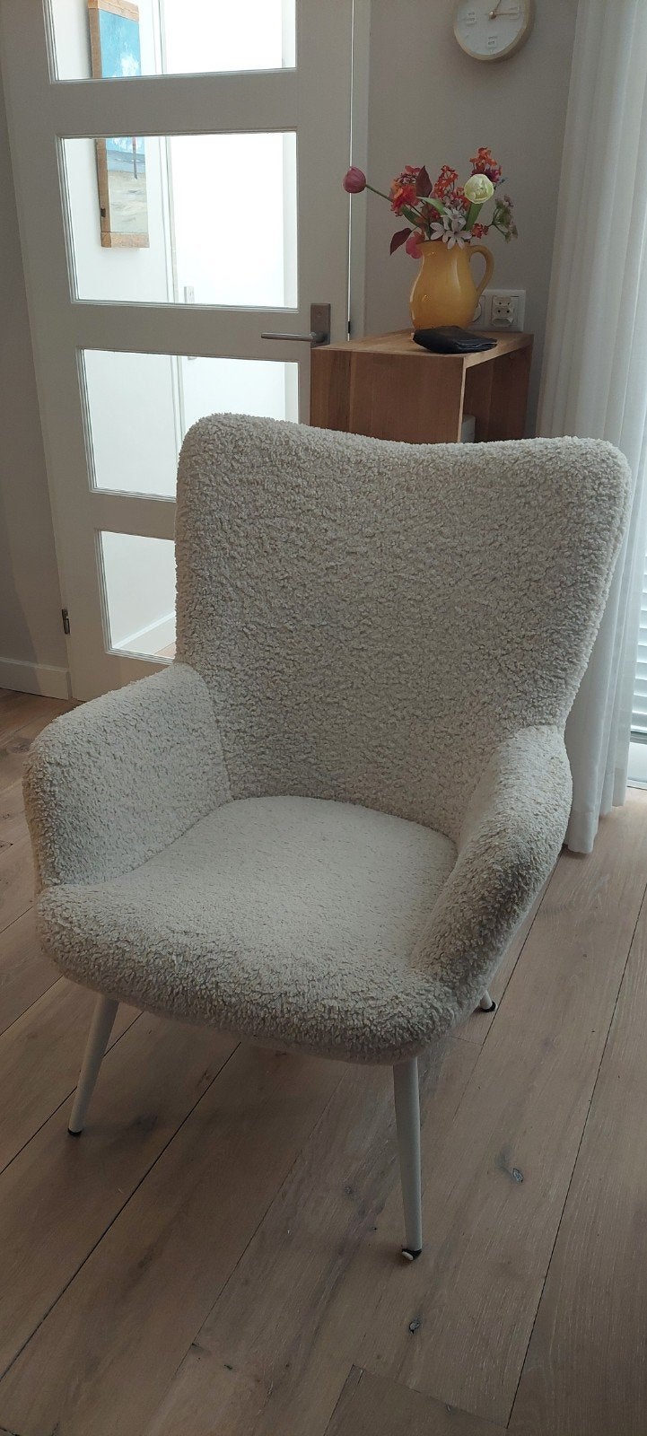 Teddy stoel - ideaal voor studenten!, Huis en Inrichting, Stoelen, Ophalen, Gebruikt, Wit, Eén