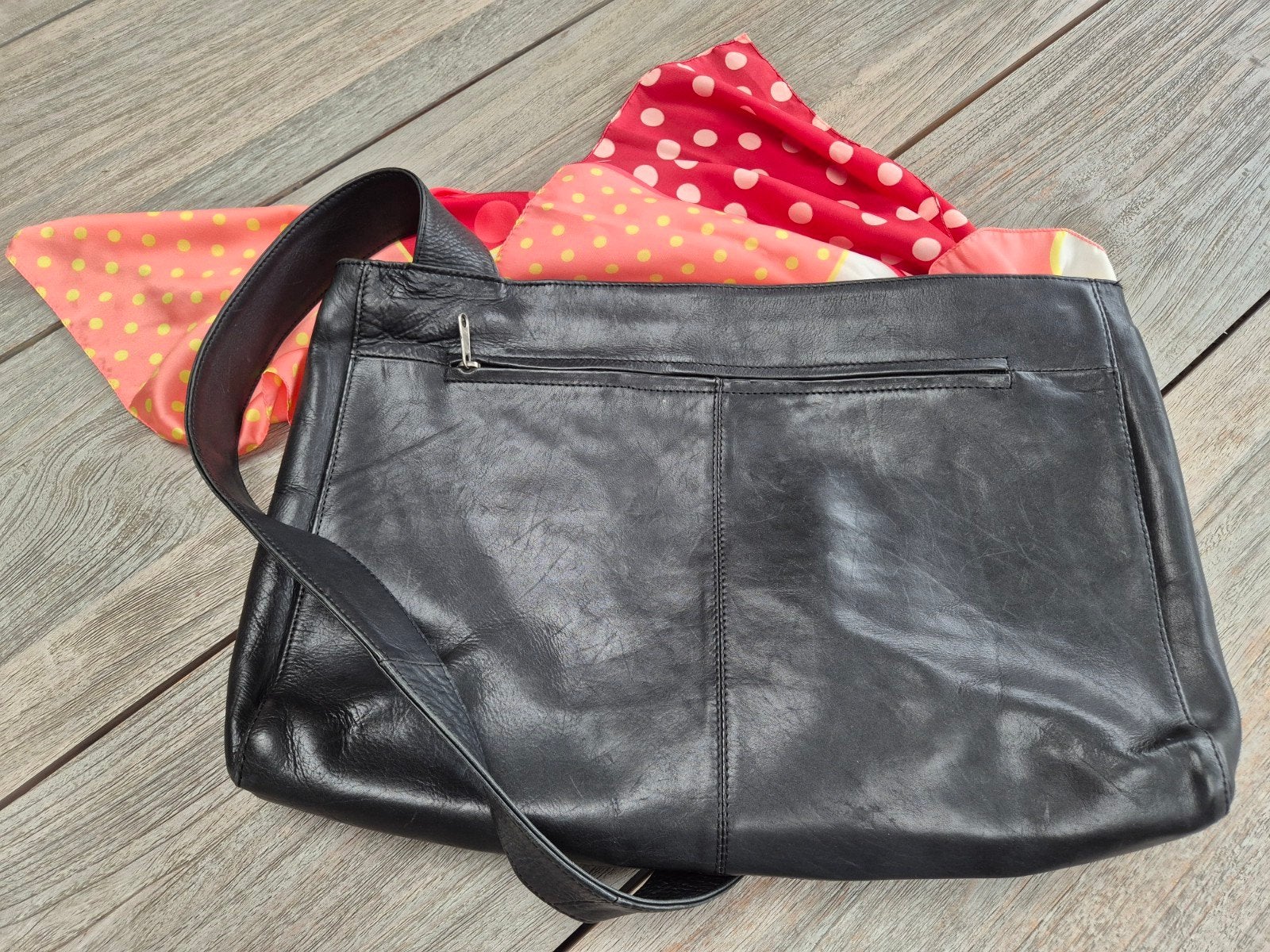 Leren tas Bosboom, Ophalen, Gebruikt, Zwart, Handtas