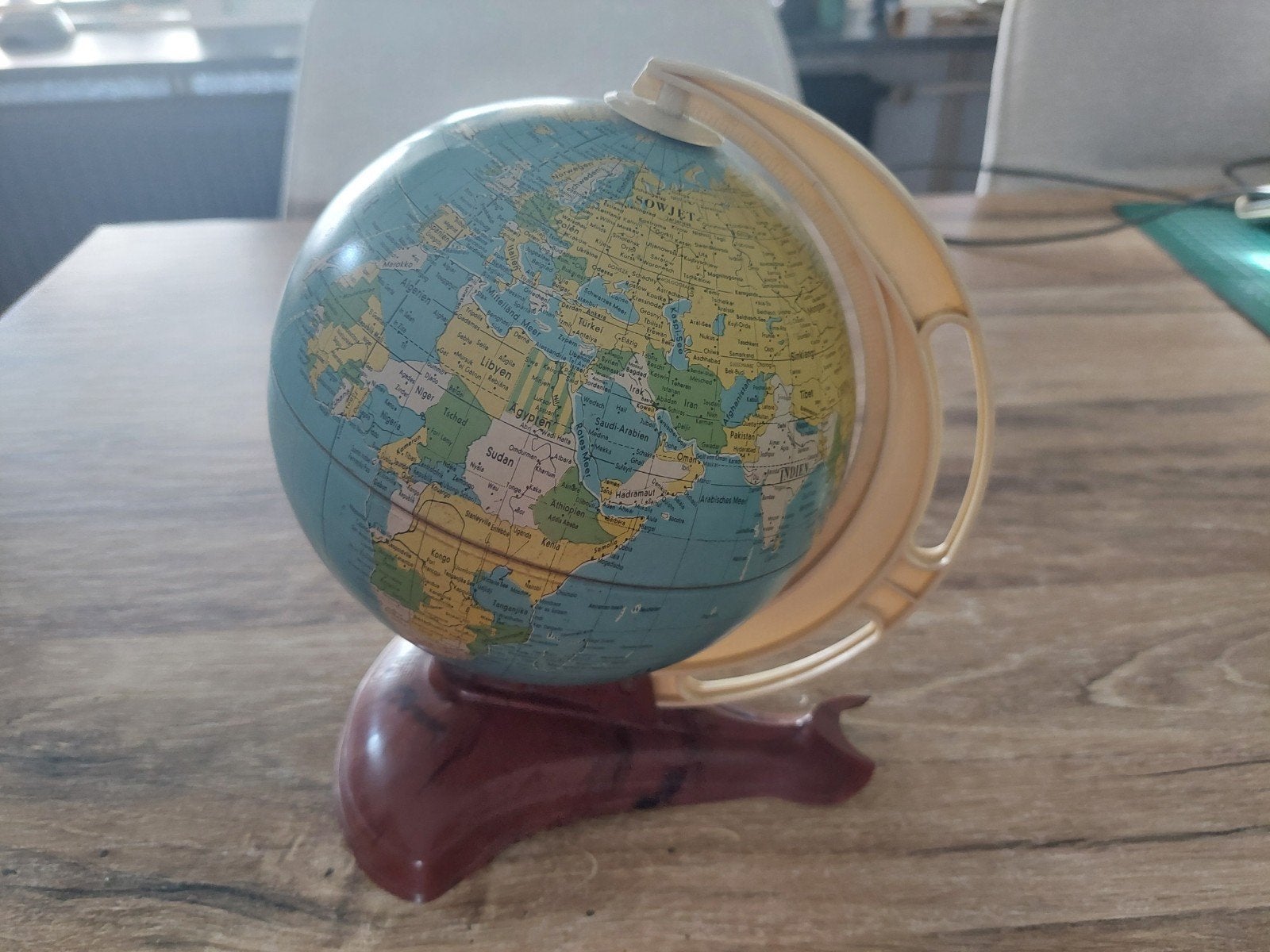 MS vintage globe Michael Seidel jaren 60 blik, Ophalen of Verzenden