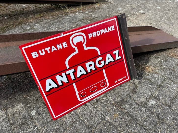 ANTAR GAZ emaille reclamebord, Ophalen