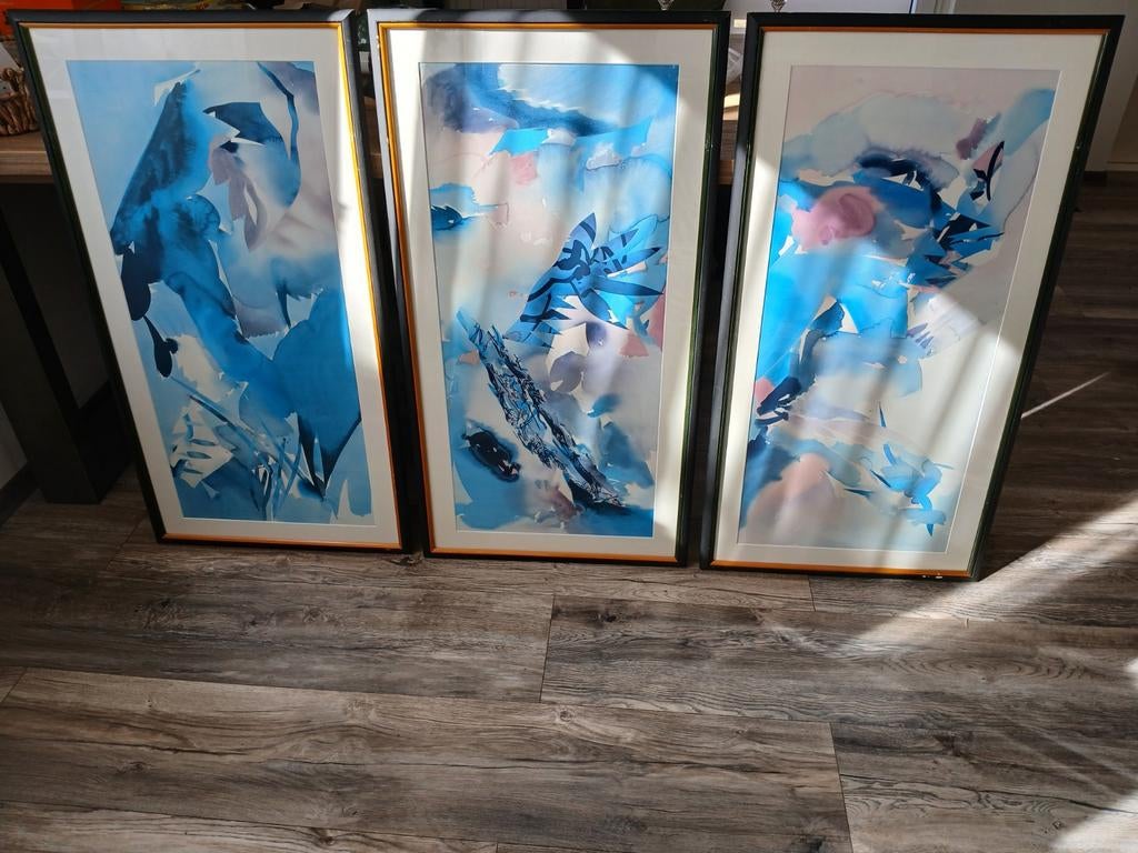 Peter Kitchell "Palmate Panther" aquarel/lithografie 1988, Ophalen of Verzenden