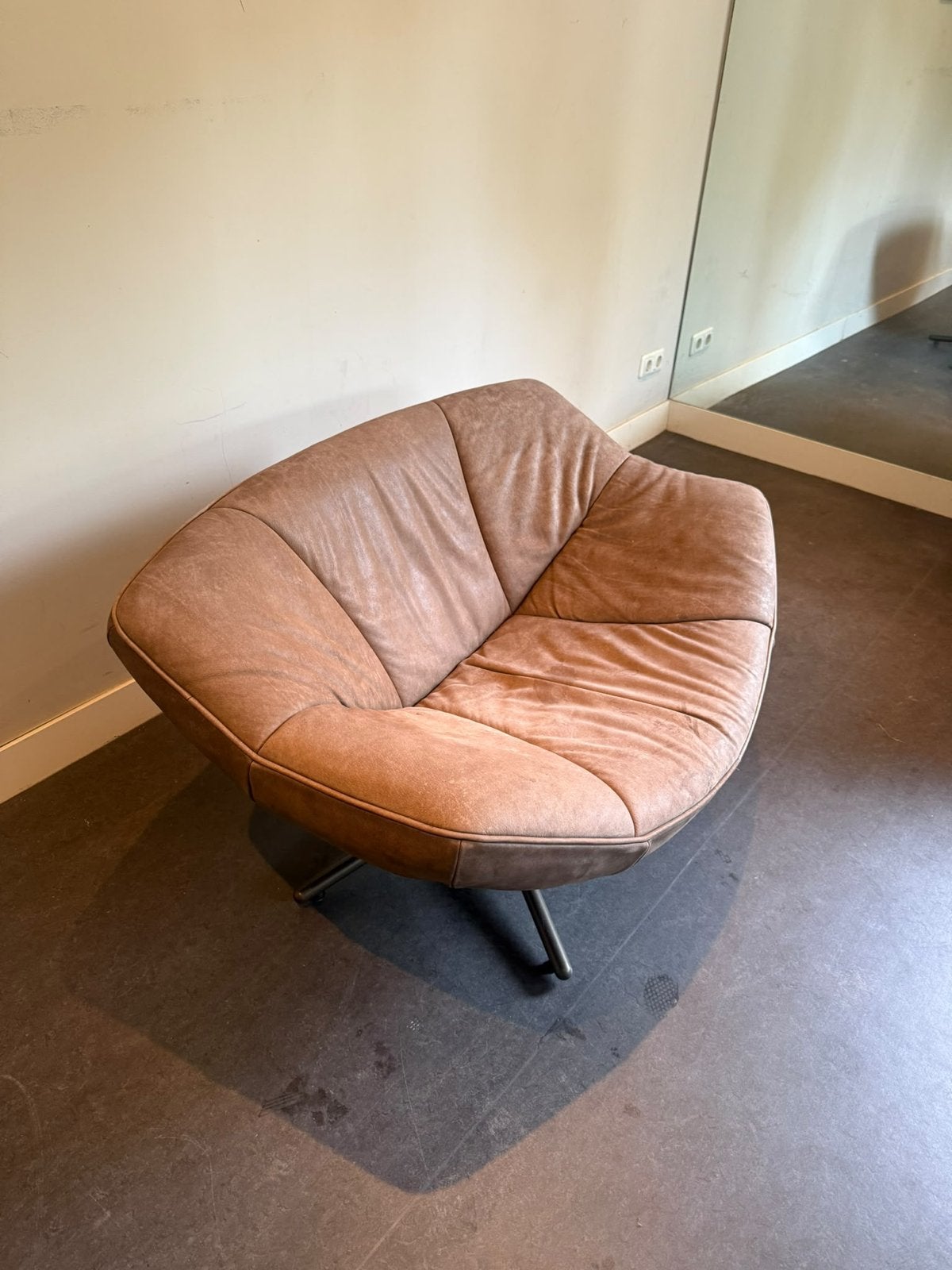 Leren fauteuil van Label Gerard van den Berg, Huis en Inrichting, Ophalen, Gebruikt, Leer, 75 tot 100 cm