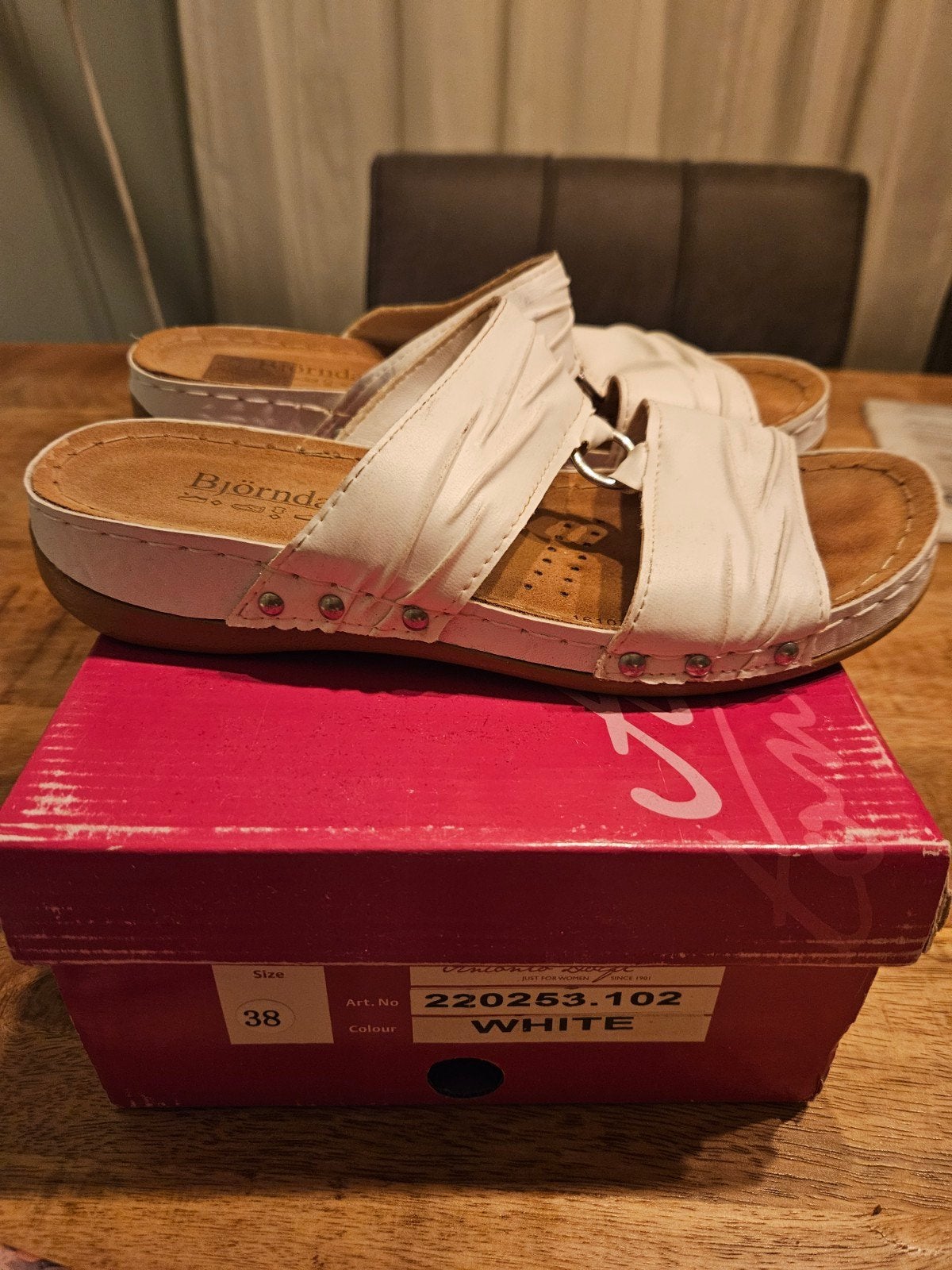Witte sandalen/muiltjes, Wit, Björndal, Sandalen of Muiltjes, Ophalen of Verzenden