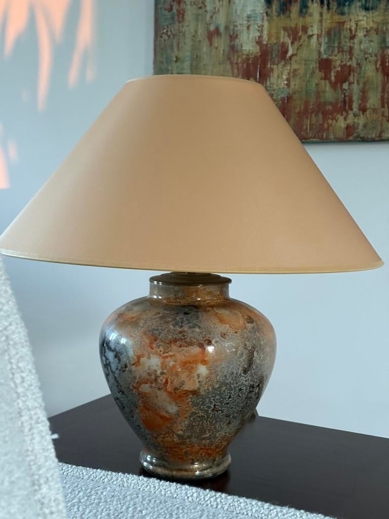 Schitterende Laque Line France tafellamp, hoogte 53 cm, Ophalen, 50 tot 75 cm, Stijlvol, Glas