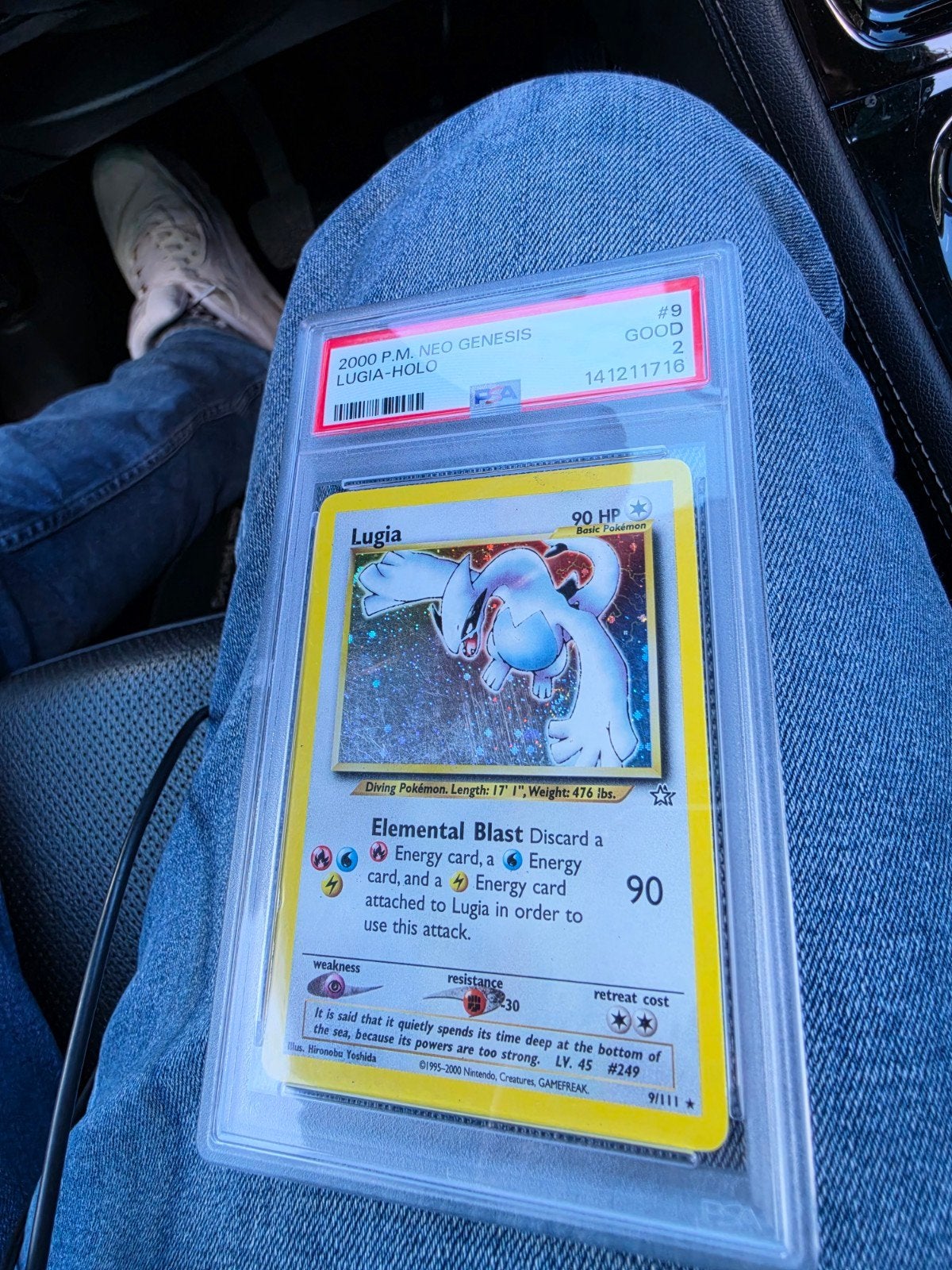 Lugia Holo 2000 P.M. Neo Genesis PSA 2 Pokémon Kaart, Ophalen of Verzenden, Zo goed als nieuw, Losse kaart, Foil