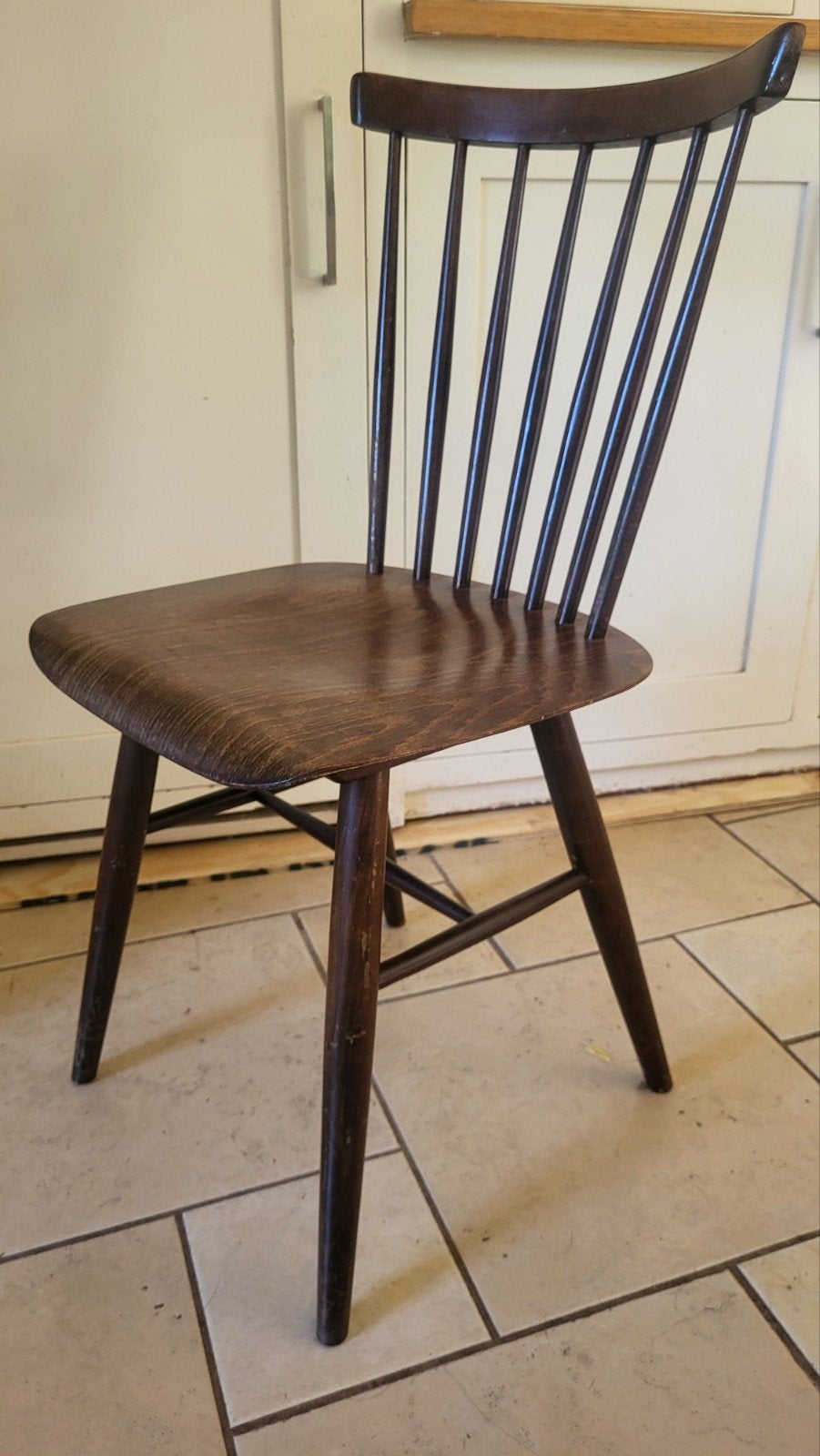 Vintage Topiovaara pastoe spijlen stoel nette staat, Ophalen, Gebruikt, Bruin, Pastoe Topiovaara