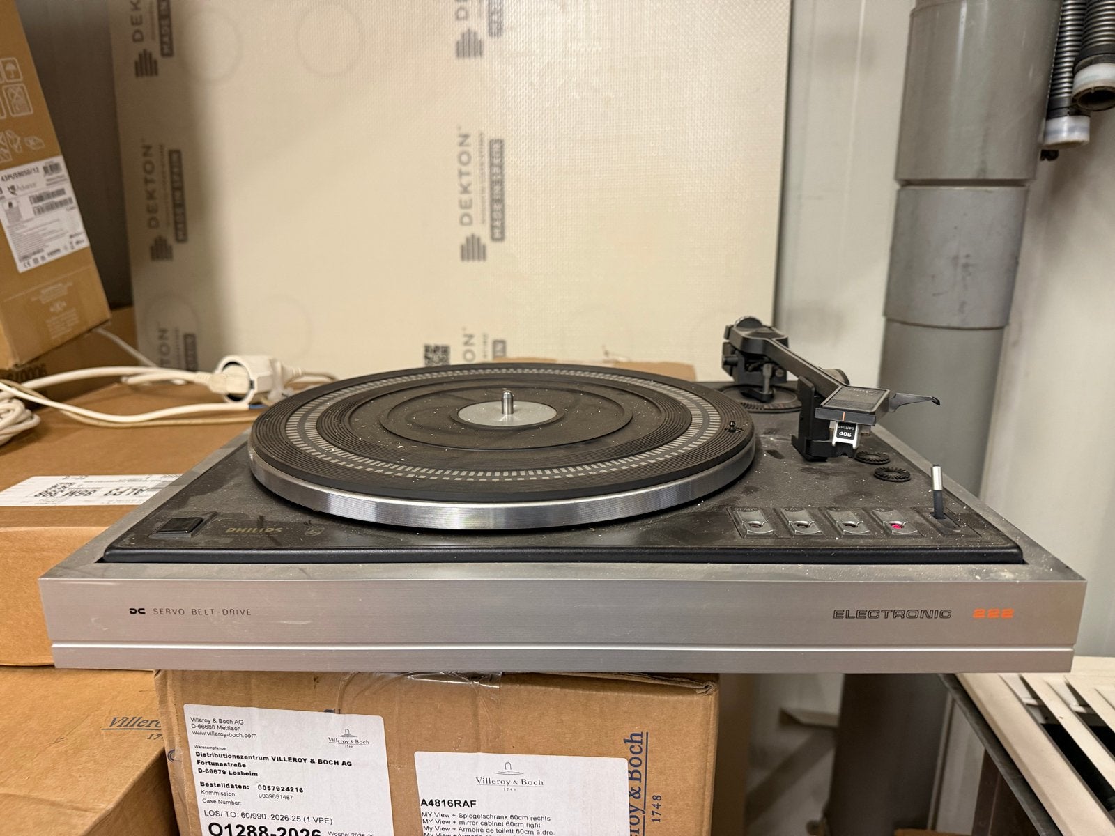 Philips 222 Platenspeler werkt, Ophalen of Verzenden, Gebruikt, Platenspeler, Philips