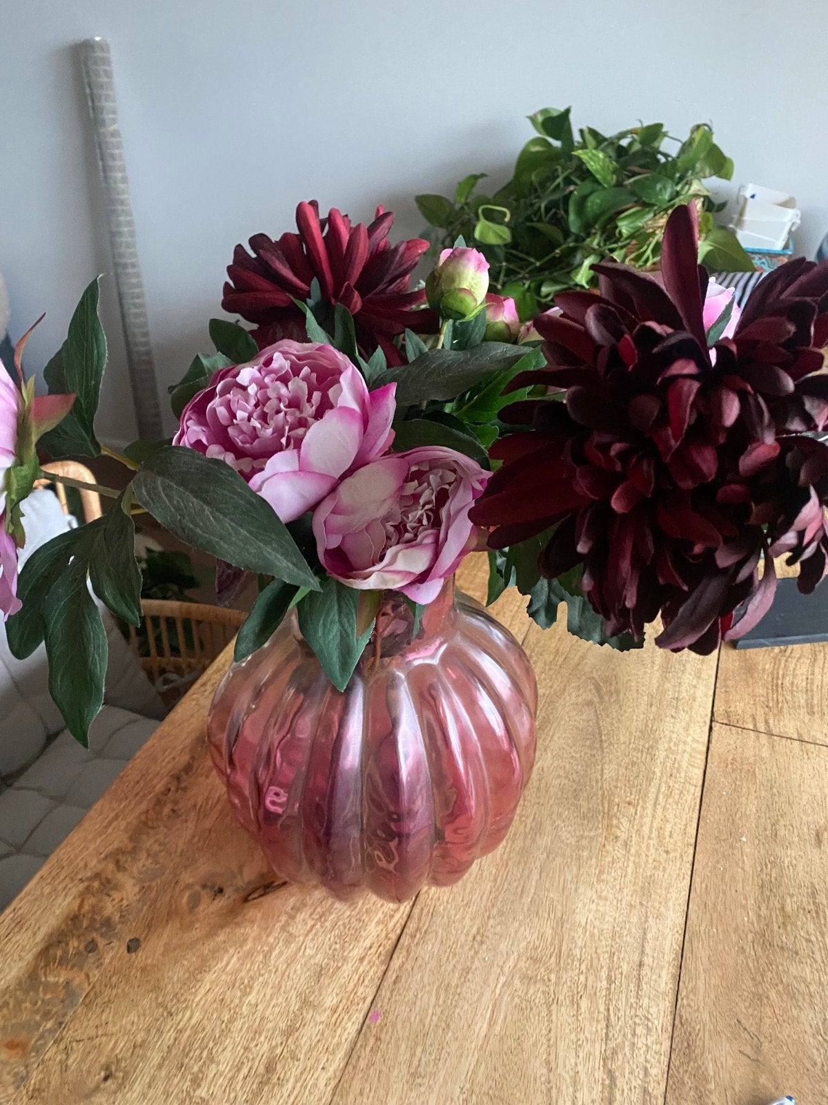 Grote roze glaze vaas v Loods 5, Ophalen of Verzenden, Zo goed als nieuw, Glas