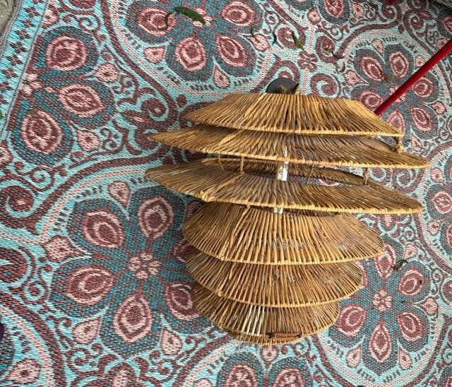 riviramaison rieten lamp, Huis en Inrichting, Ophalen, Natuurlijk materiaal, E14 (klein), Landelijk