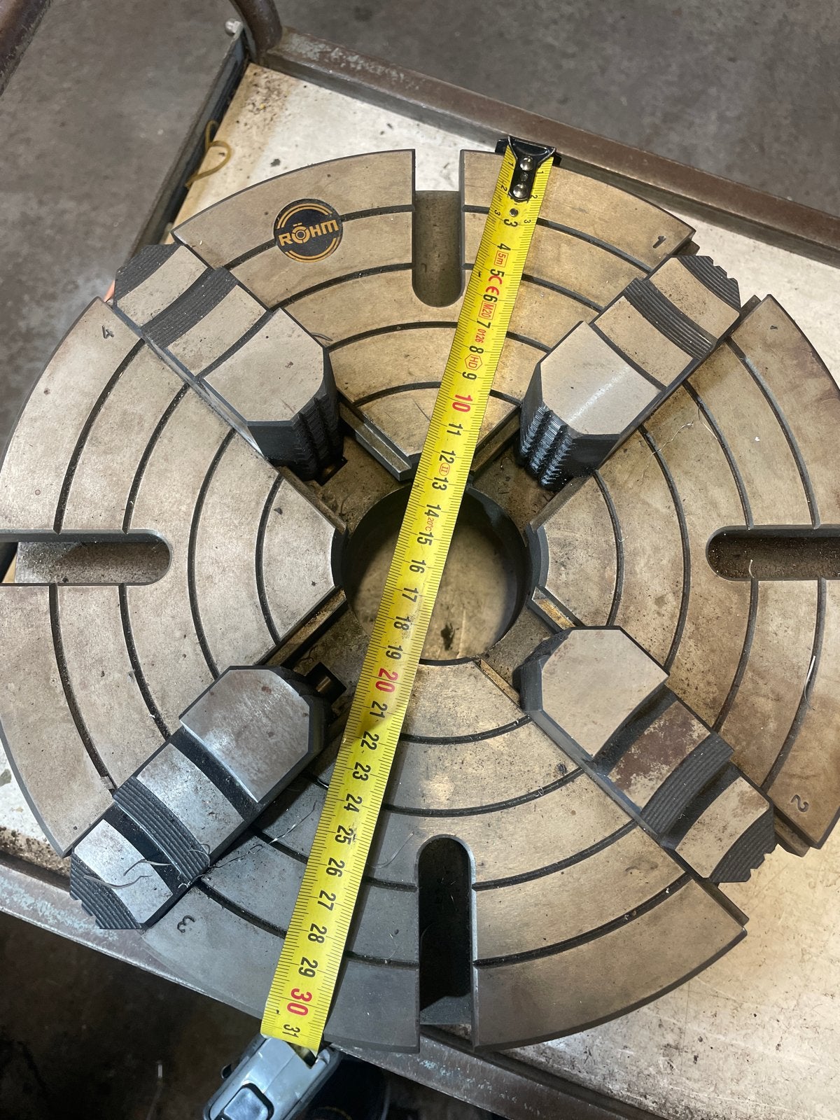 Röhm 4-klauwplaat 310mm draaibank klauwplaat, Ophalen, Gebruikt