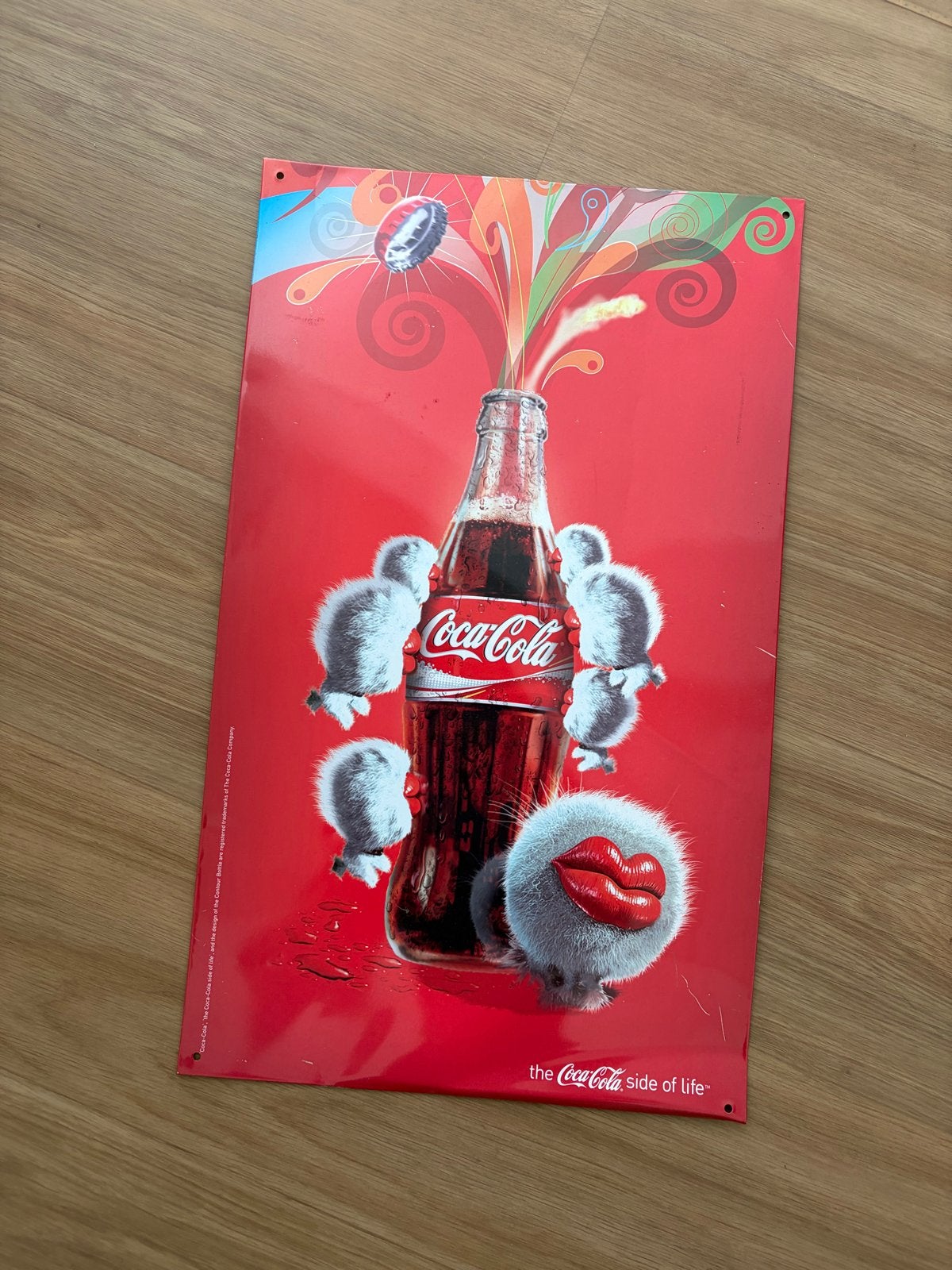 Coca-Cola reclamebord - The Coca-Cola side of life, Verzamelen, Ophalen, Gebruikt, Reclamebord