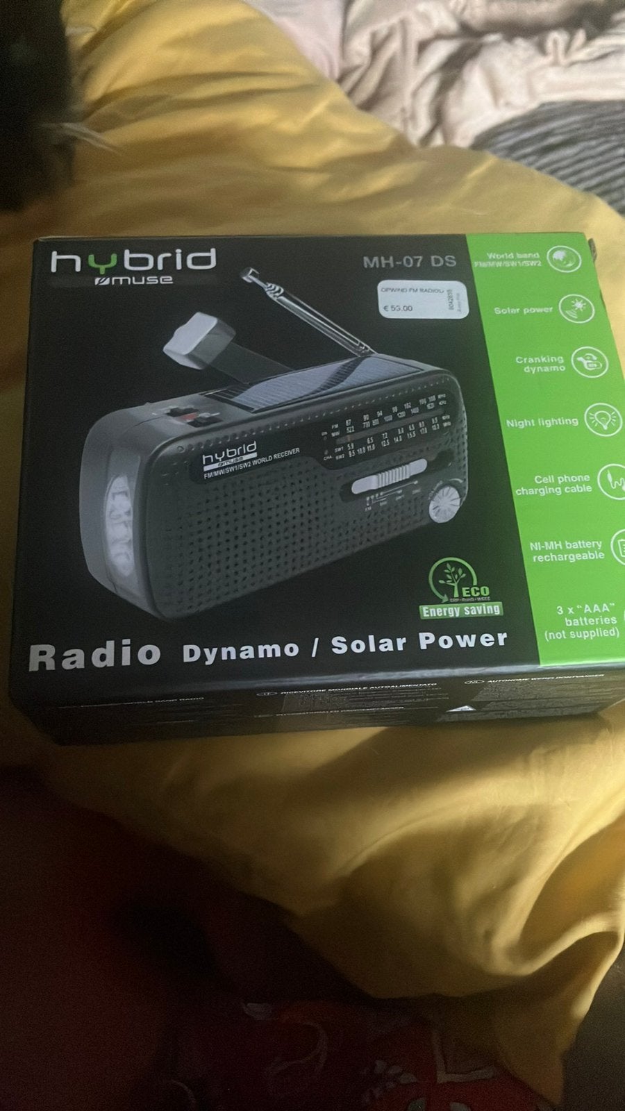 Hybrid Muse MH-07 DS Radio Dynamo / Solar Power, Ophalen, Nieuw, Wereldontvanger