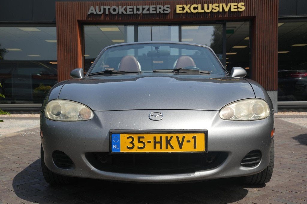 Mazda MX-5 1.6i Exclusive Leer Stoelverwarming, Auto's, Mazda, Zwart, 4 cilinders, Cabriolet, 1010 kg
