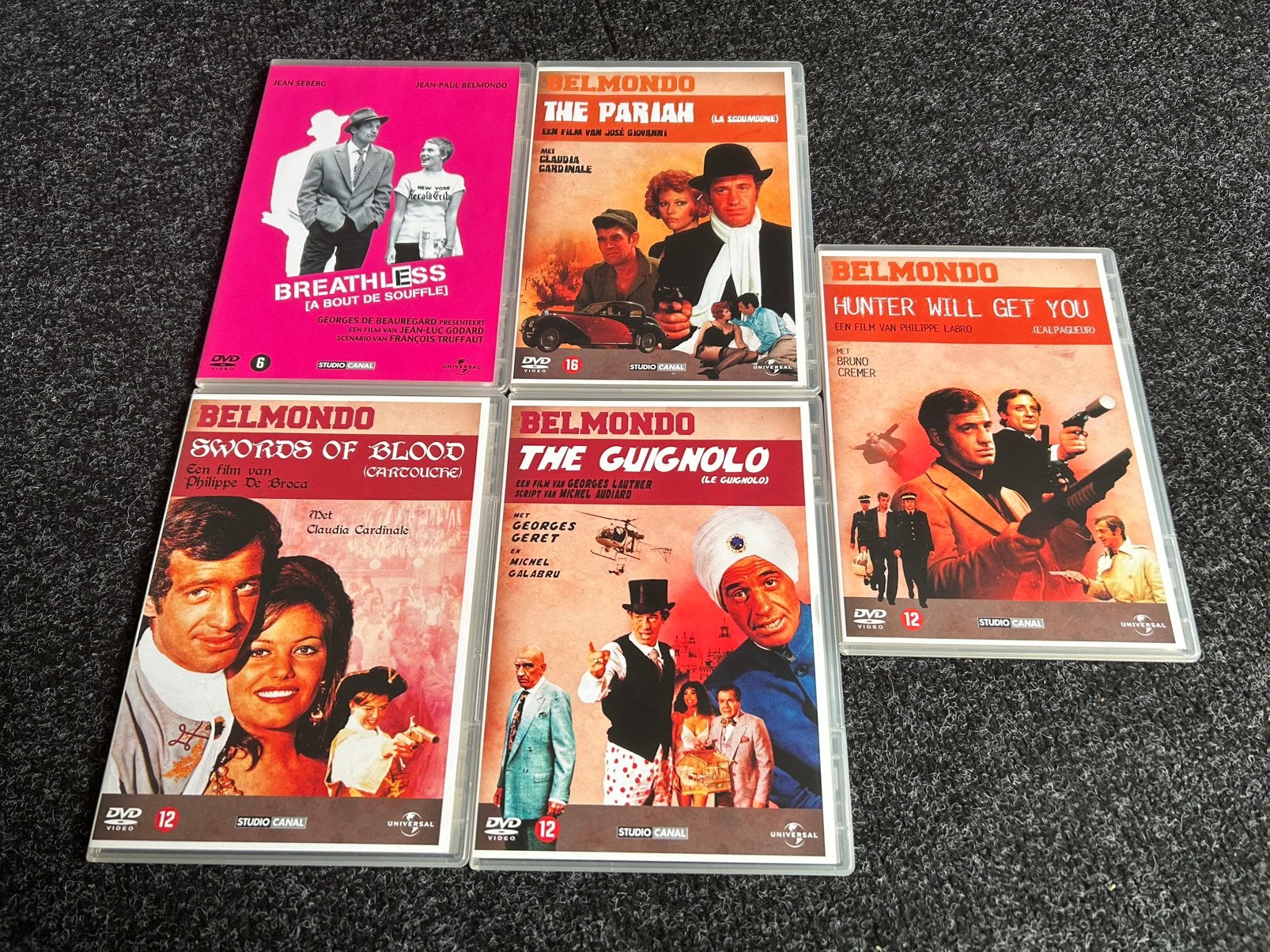 5 x film jean paul belmondo film op dvd, Vanaf 16 jaar, Ophalen of Verzenden, Gebruikt, Actie en Avontuur
