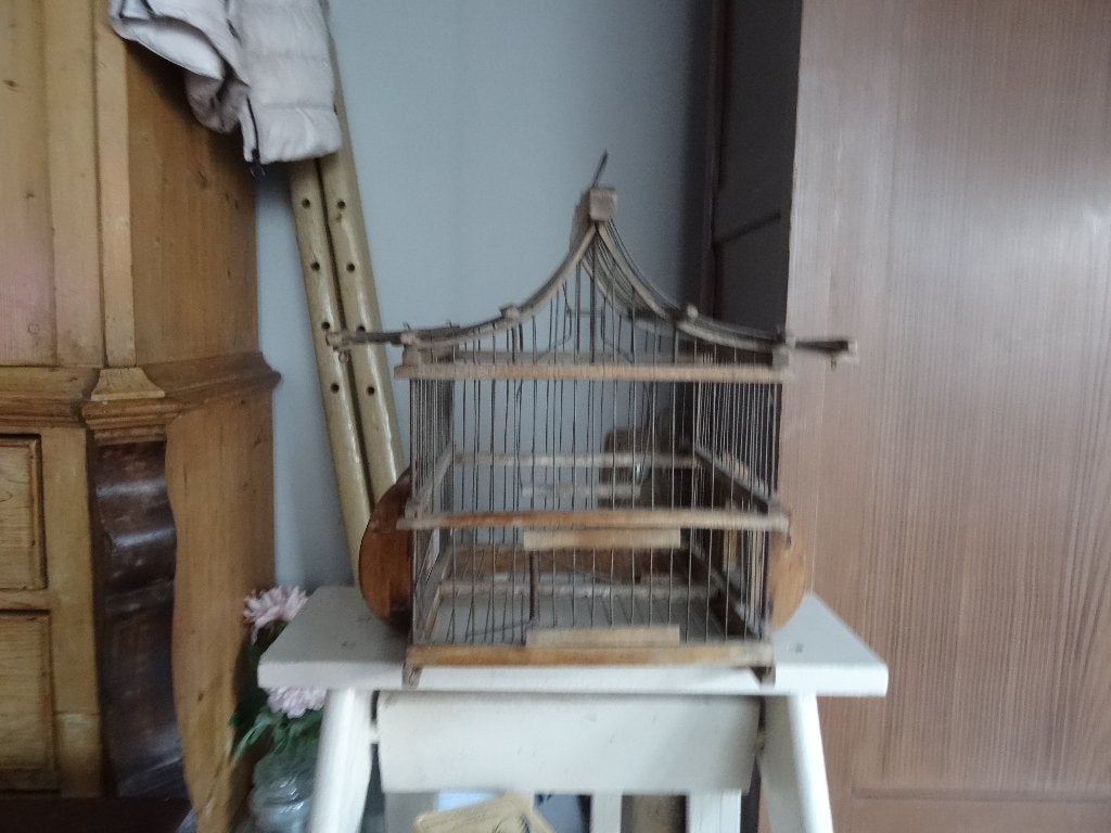 Antieke oude vogelkooi, Ophalen