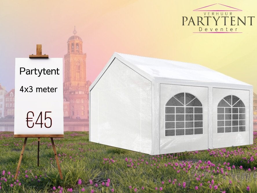 Partytent 4x3 huren Deventer voor 15 - 20 personen feest, Ophalen, Nieuw, Overige
