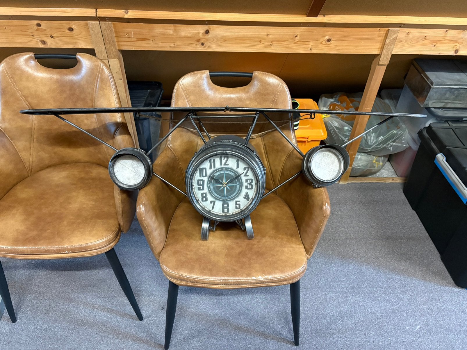 Gave metalen vliegtuigklok, Huis en Inrichting, Ophalen, Nieuw, Wandklok