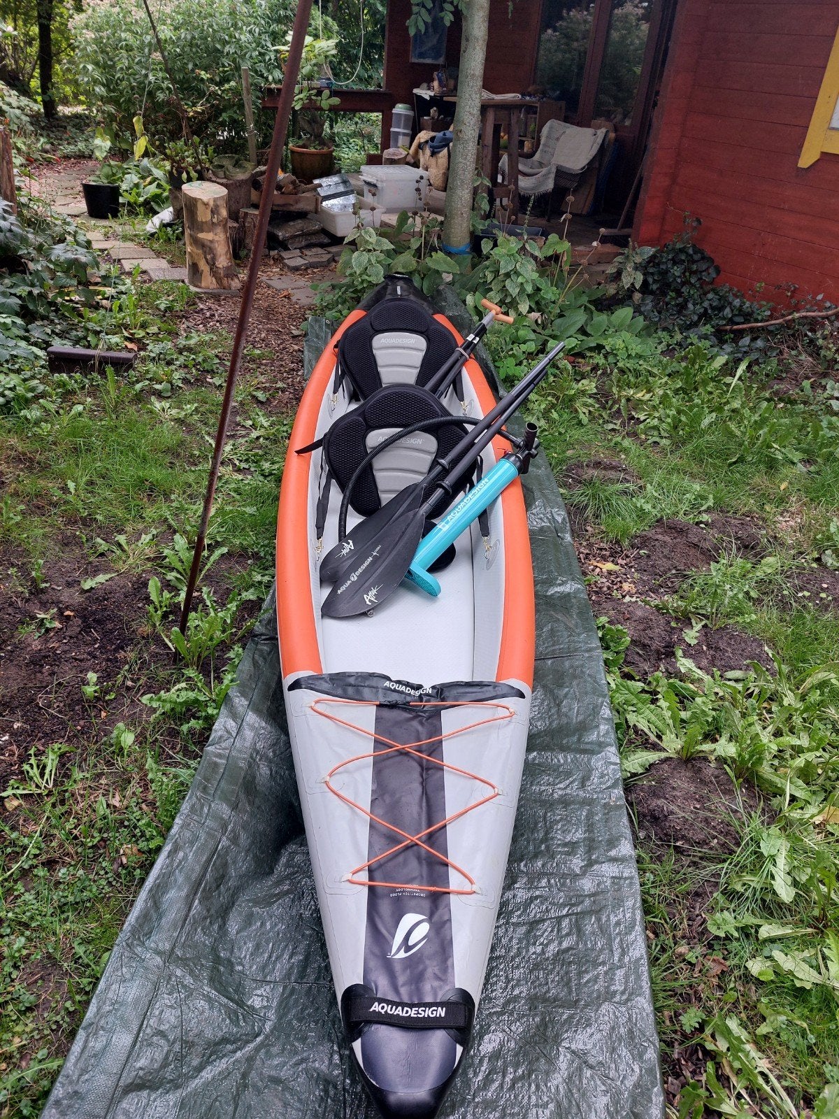 Opblaasbare Kajak Aquadesign Geona - 2 persoons, Watersport en Boten, Opblaasbaar, Kajak, Twee personen, Ophalen of Verzenden