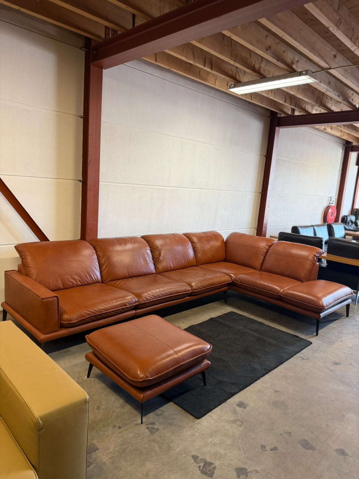 Design leren hoekbank cognac bruin bankstel W.Schillig ZGAN, Ophalen, W.Schillig, Design, Info@schillig.de