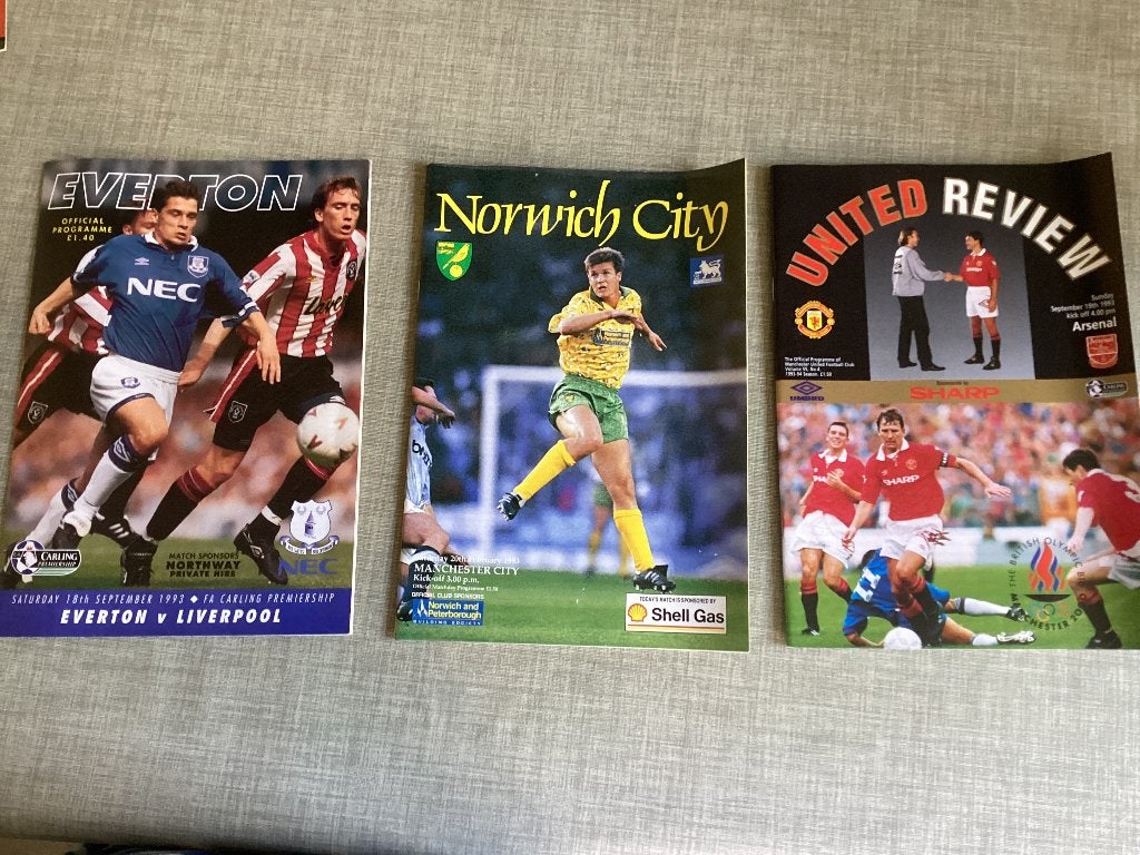 Programma’s Everton Norwich city Manchester United, Ophalen of Verzenden, Zo goed als nieuw, Buitenlandse clubs, Overige typen