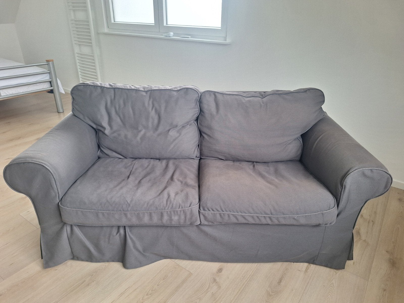 2 zits bank ikea Ektorp grijs igst zit perfect, Gebruikt, Tweepersoons, 75 tot 100 cm, Ophalen of Verzenden
