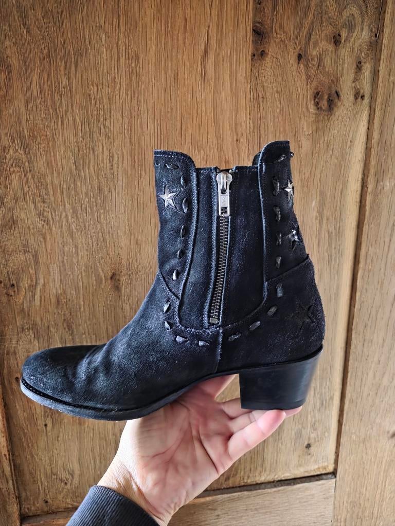 Sendra cowboy boots zwart suede met sterren maat 39, Verzenden, Zo goed als nieuw