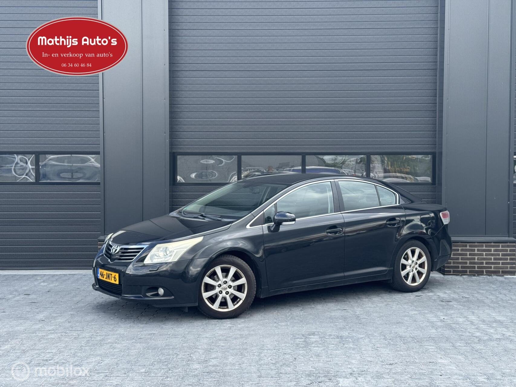 Toyota Avensis 2.0 VVTi Dynamic Automaat Leder Goed onderhou, 4 cilinders, Zwart, 152 pk, Automatische klimaatregeling