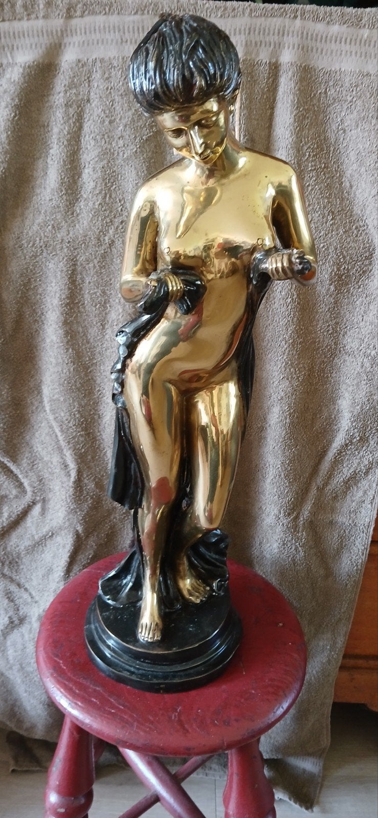 Bronzen Art Deco Beeld - Vrouw - 58 cm - Pracht Conditie, Antiek en Kunst, Kunst | Beelden en Houtsnijwerken, Art deco, Brons